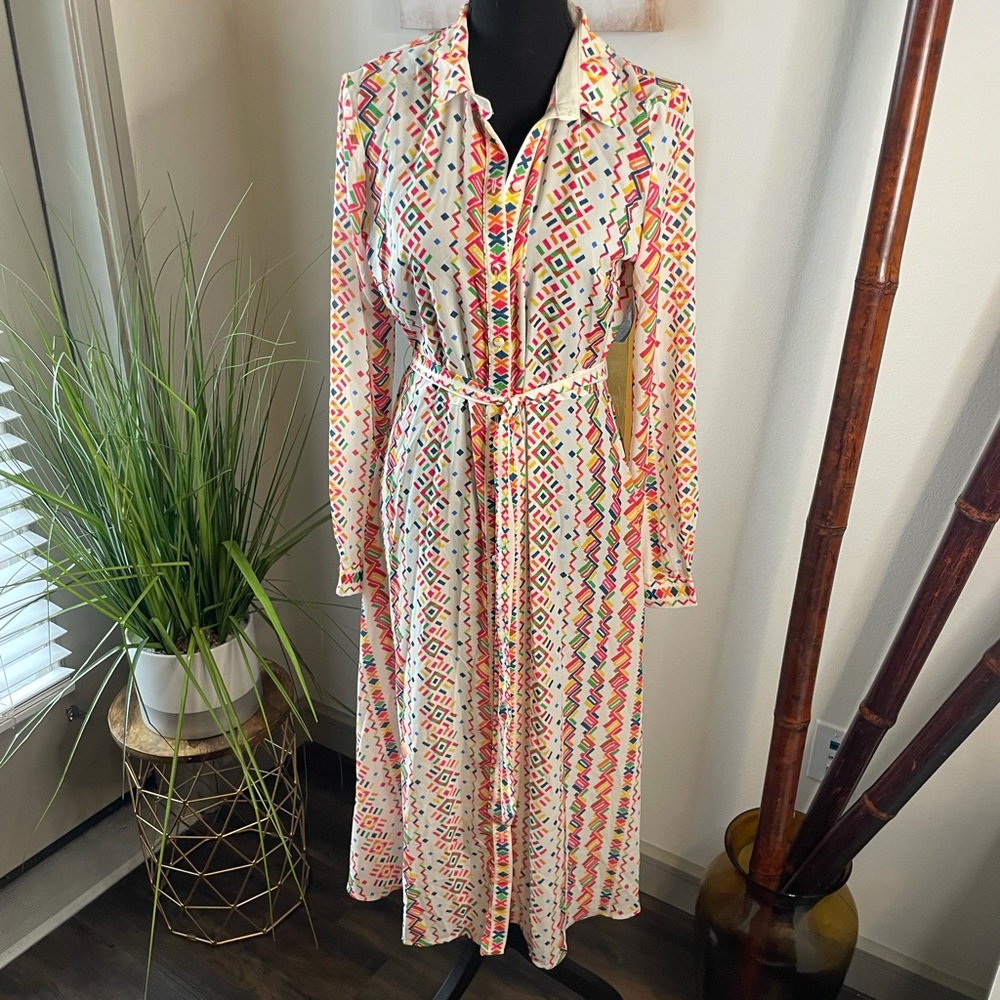 Colorful patterned midi dress, medium